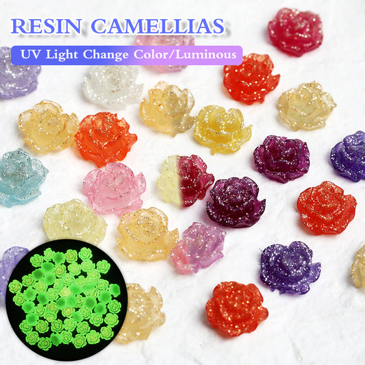 A66 Resin Camellias (UV Light Change Color/Luminous)